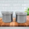 Airtight Stainless Steel Containers – See-Through Lid, 500ML (Set of 2) | Konvex