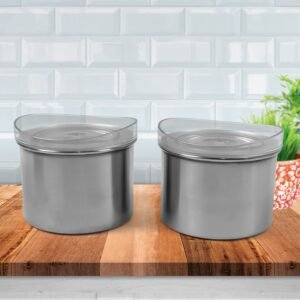 Airtight Stainless Steel Containers – See-Through Lid, 500ML (Set of 2) | Konvex