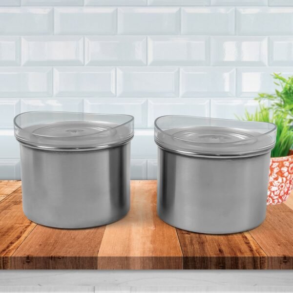 Airtight Stainless Steel Containers – See-Through Lid, 500ML (Set of 2) | Konvex