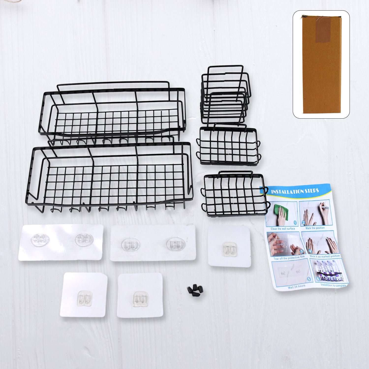 Metal Shower Caddy – Durable 5-Pc Bathroom Organizer Combo