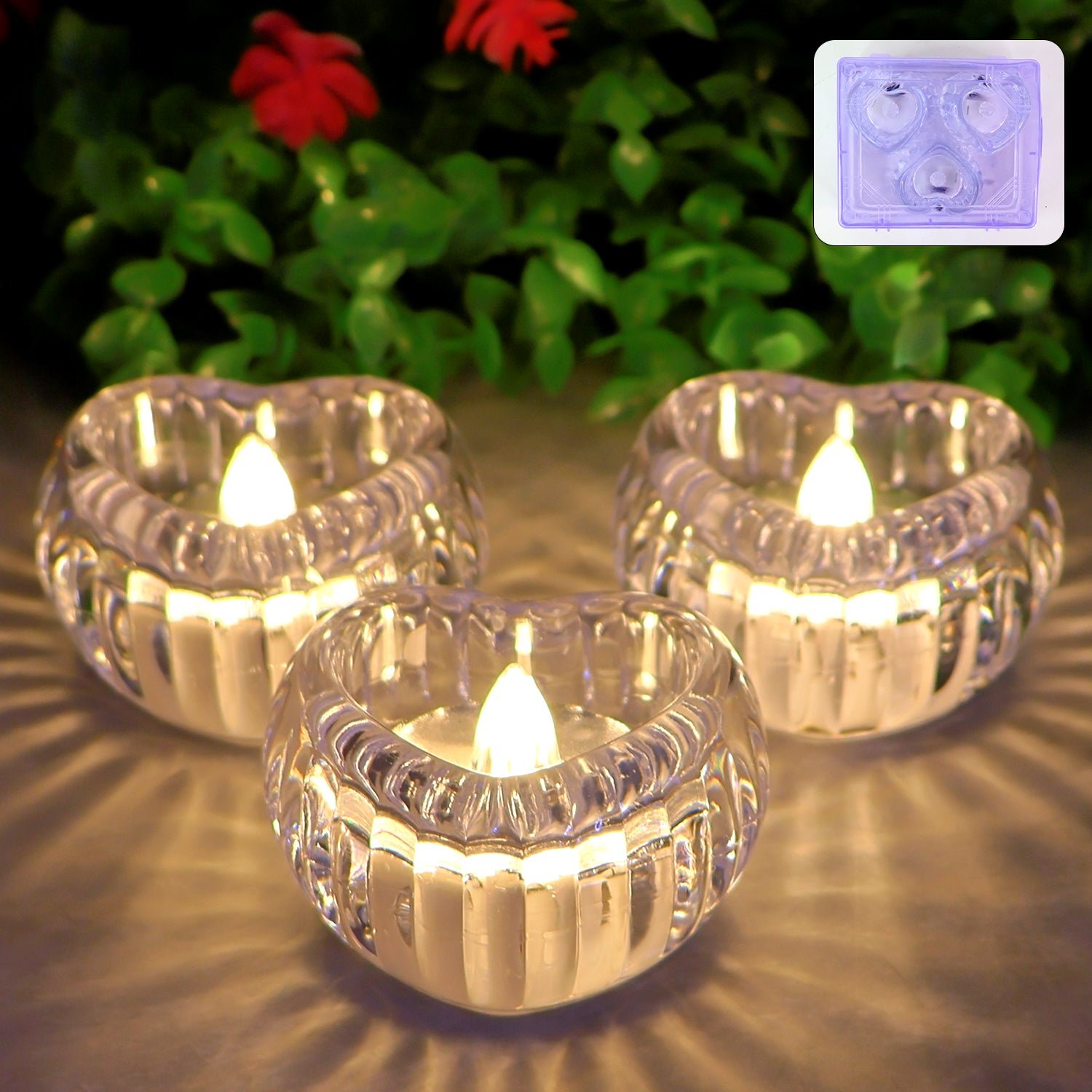 Heart-Shaped LED Flameless Candles – Safe Romantic Glow Set