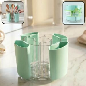 Rotating Pen Holder – 5 Compartment Desk Organizer Stand