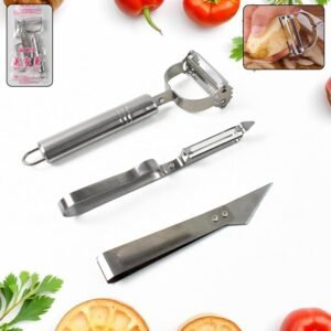 Stainless Steel 3-in-1 Vegetable Peeler Set – Precise & Versatile