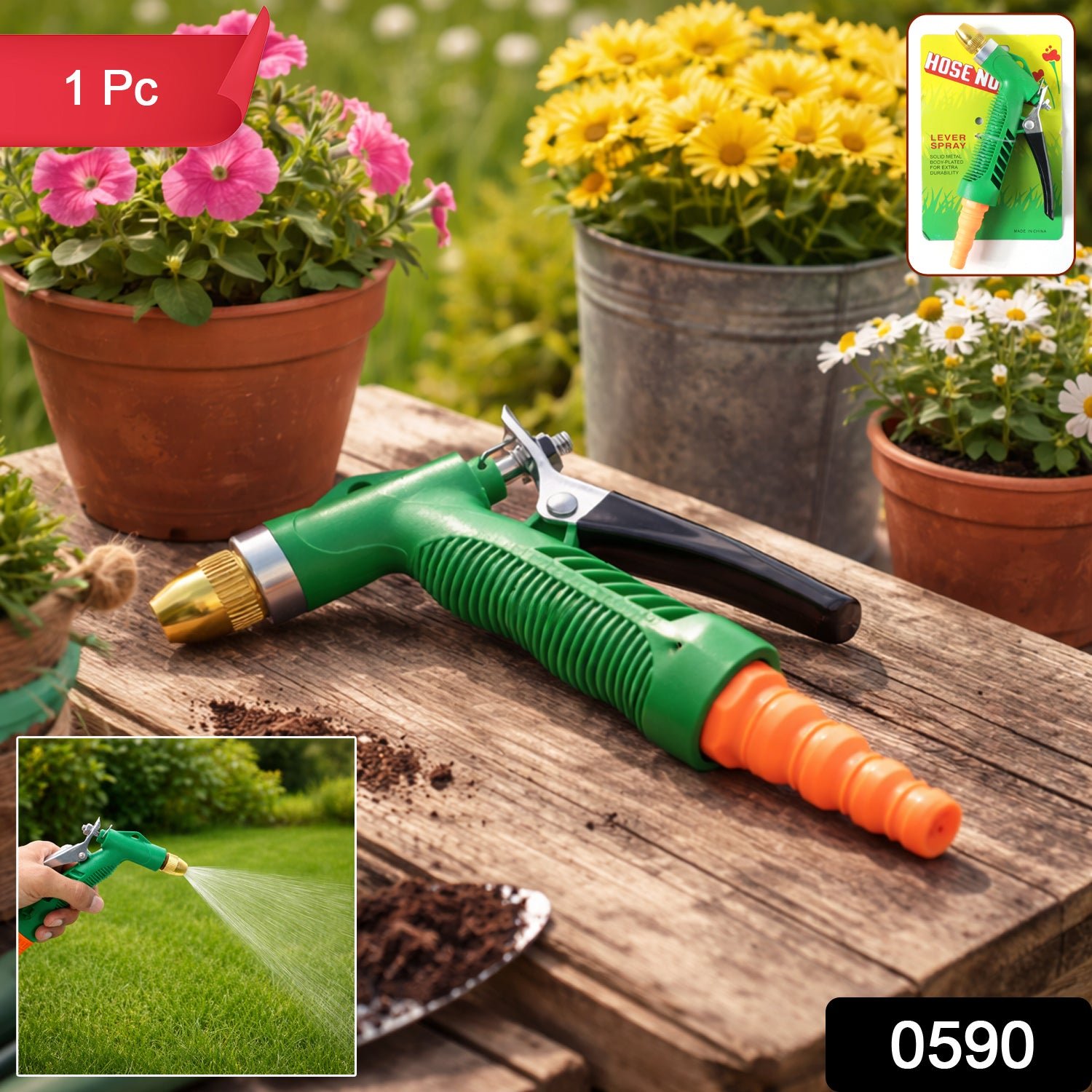 Water Spray Gun – Durable Lever Nozzle for Garden & Car | Grow Garden Tools