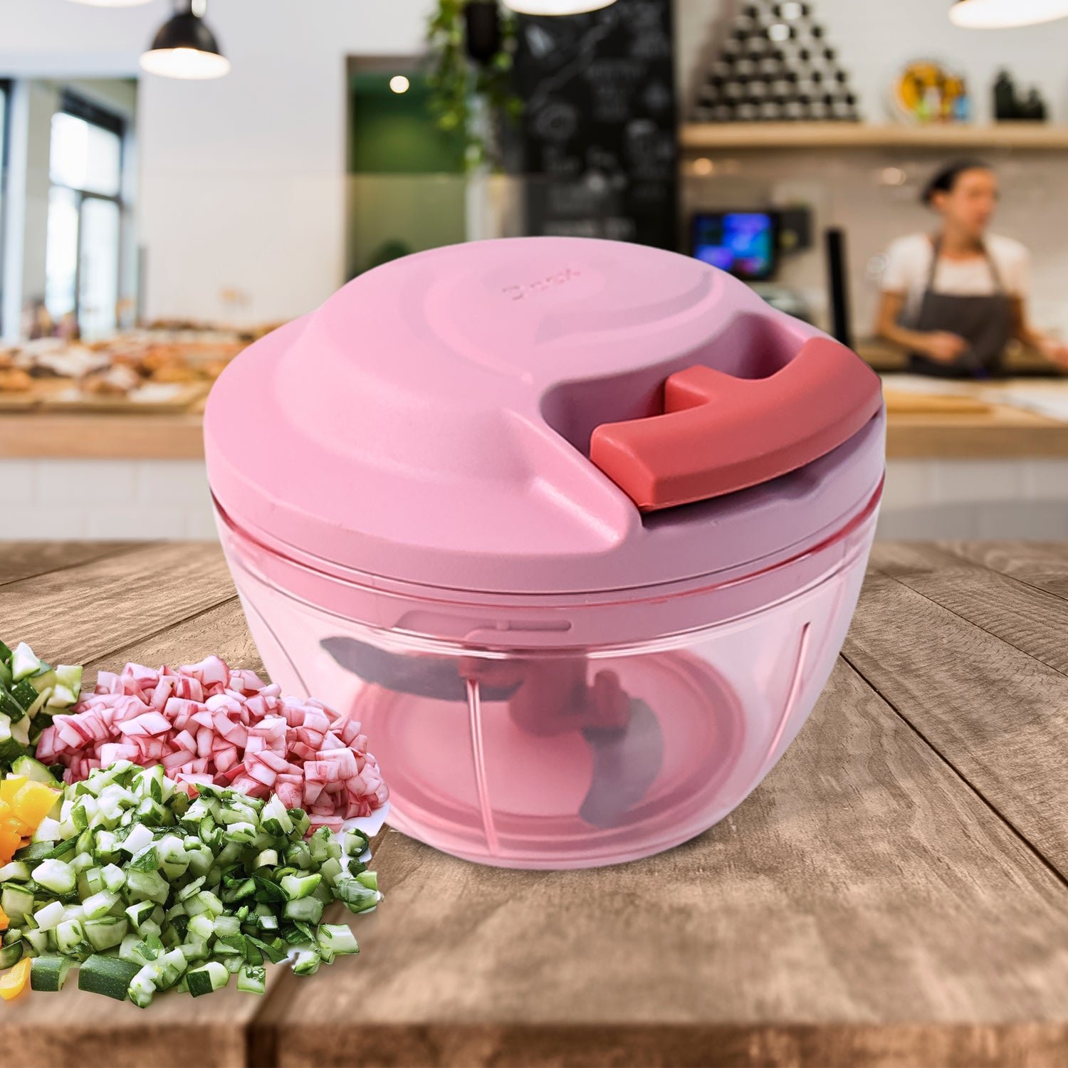 Hand-Pull Vegetable Chopper – 500ml Manual Food Processor