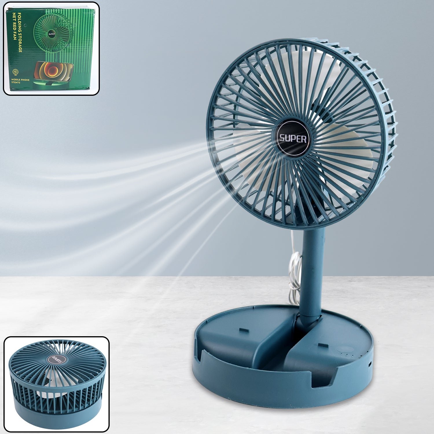 Portable Desktop Fan – Adjustable, Silent, Foldable | Velvet Wellness