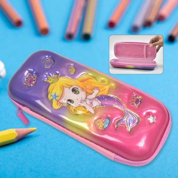 Cute Cartoon Pencil Case – Durable Hard Shell with Zipper