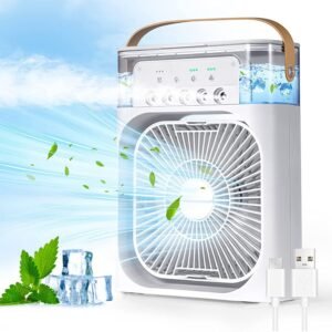 Portable Air Cooler Fan – Personal Cooling with 7-Color Light