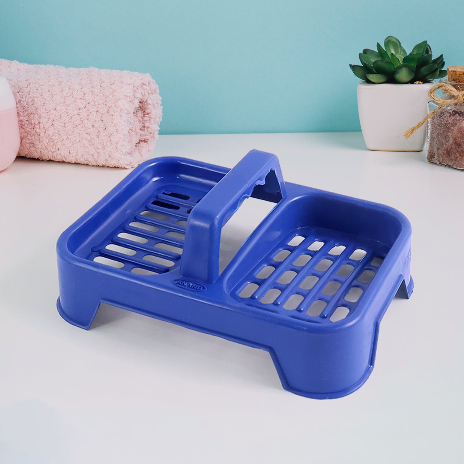 Double Soap Dish Stand – 2-in-1 with Handle & Drainage