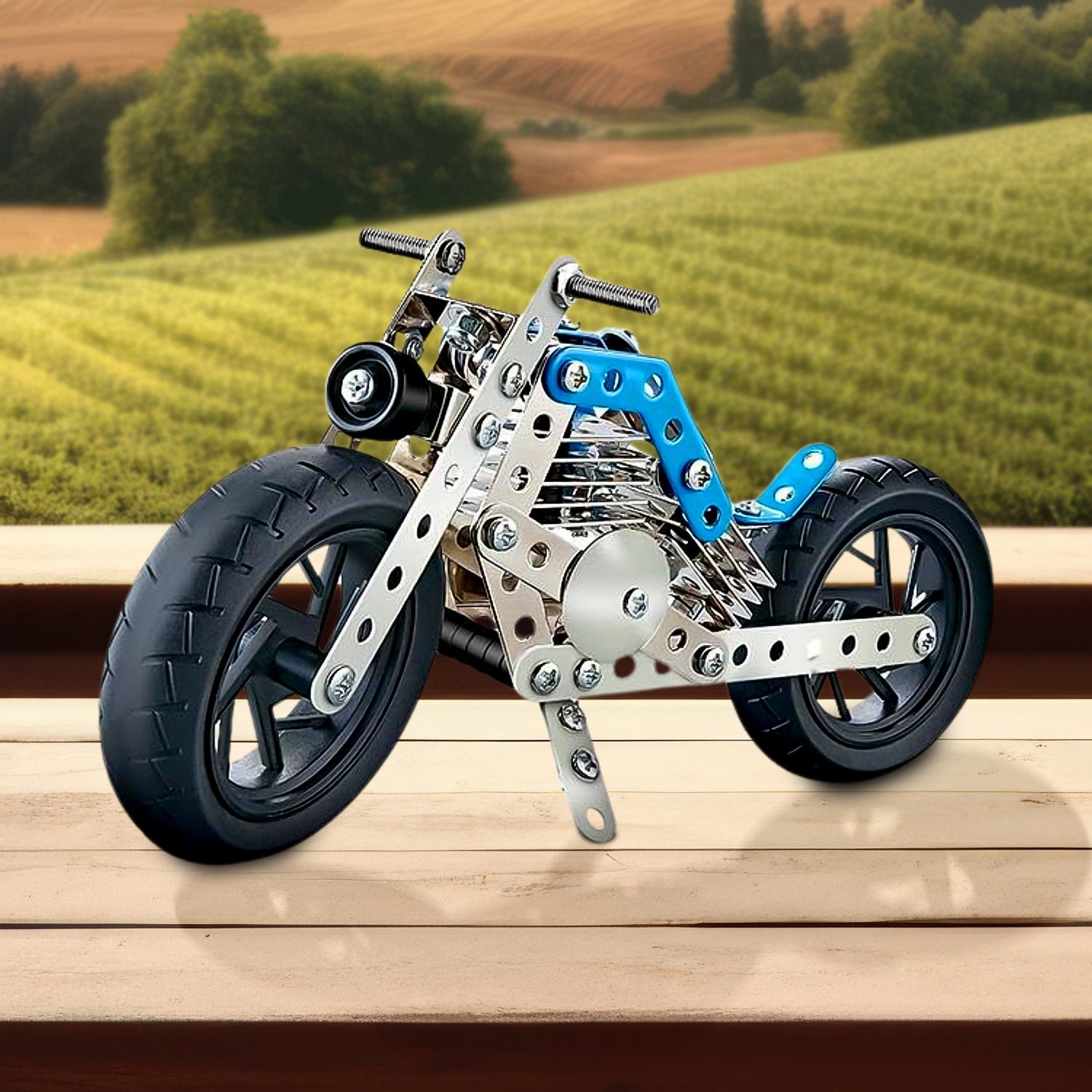 Metal Bike Construction Kit – 140 Part STEM Toy | Little Blocks