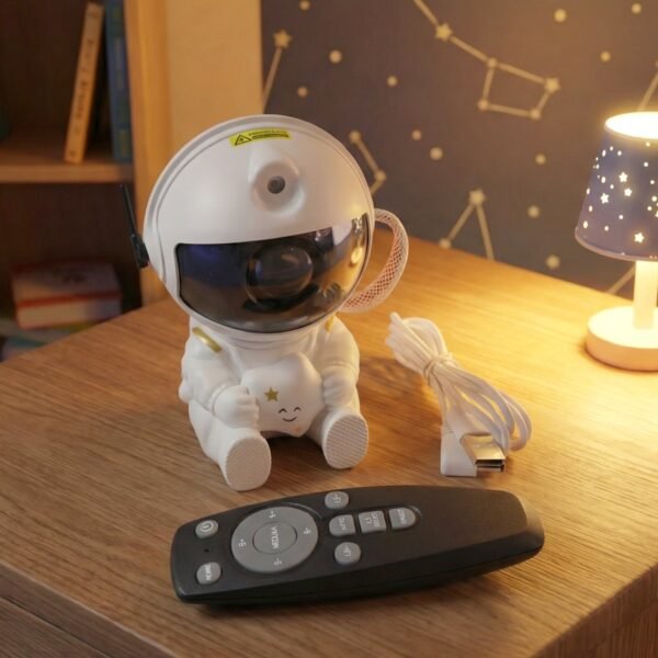 Astronaut Galaxy Star Projector – Remote-Controlled Night Light