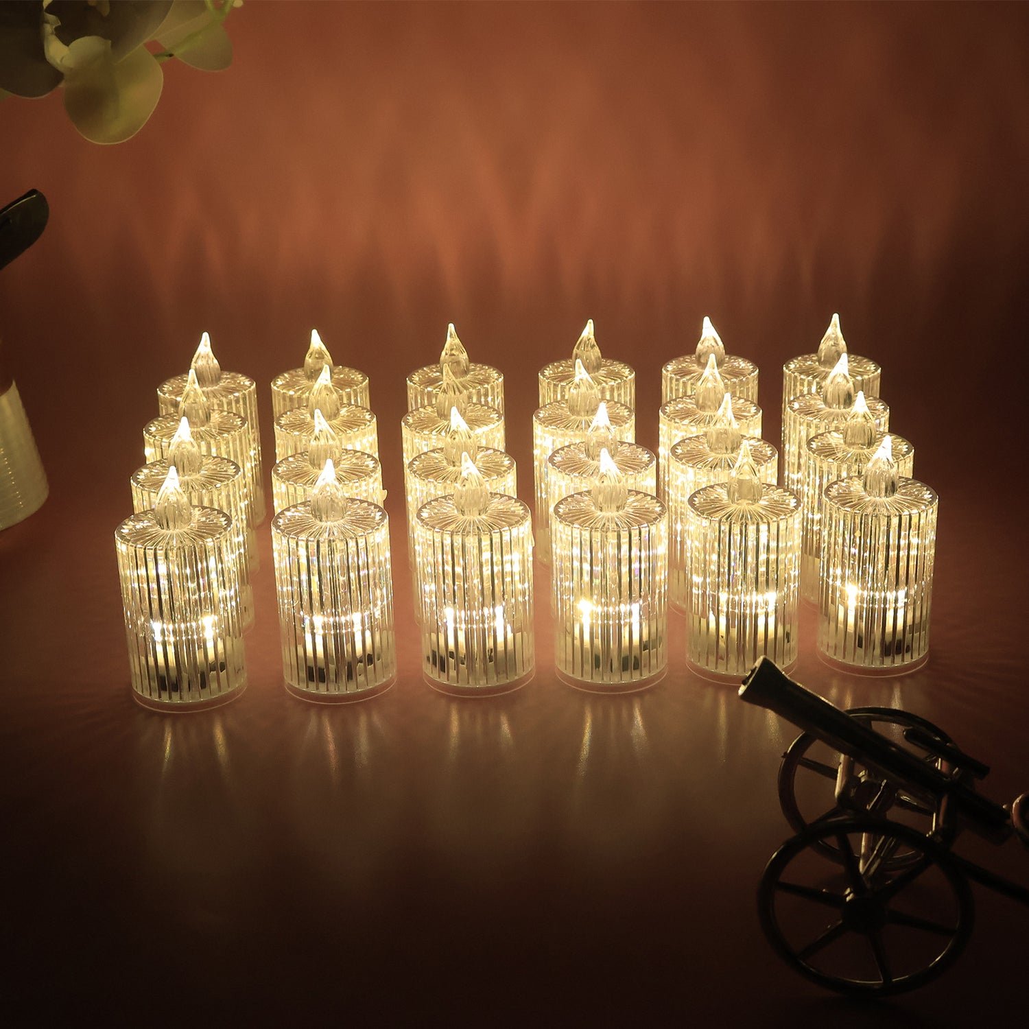 LED Flameless Decorative Candle Set – Smokeless Crystal Design