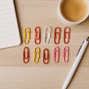 Vinyl-Coated Paper Clips – Colourful, Rust-Resistant Set (10 Pcs)