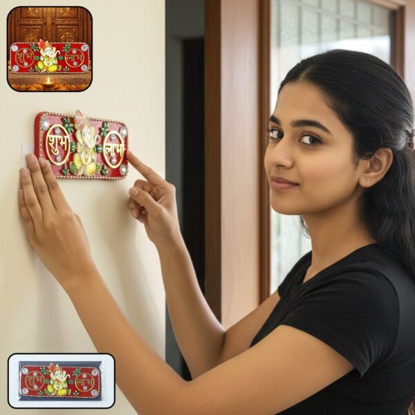 01_736a91d3-3fe5-4755-9c04-460efc4d5e46 Shubh Labh Door Hanging – Traditional Ganesha Decor for Diwali