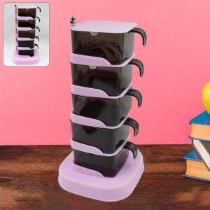 Rotating Spice Rack – 5-Section Vertical Organizer | Lunchie Bunchie