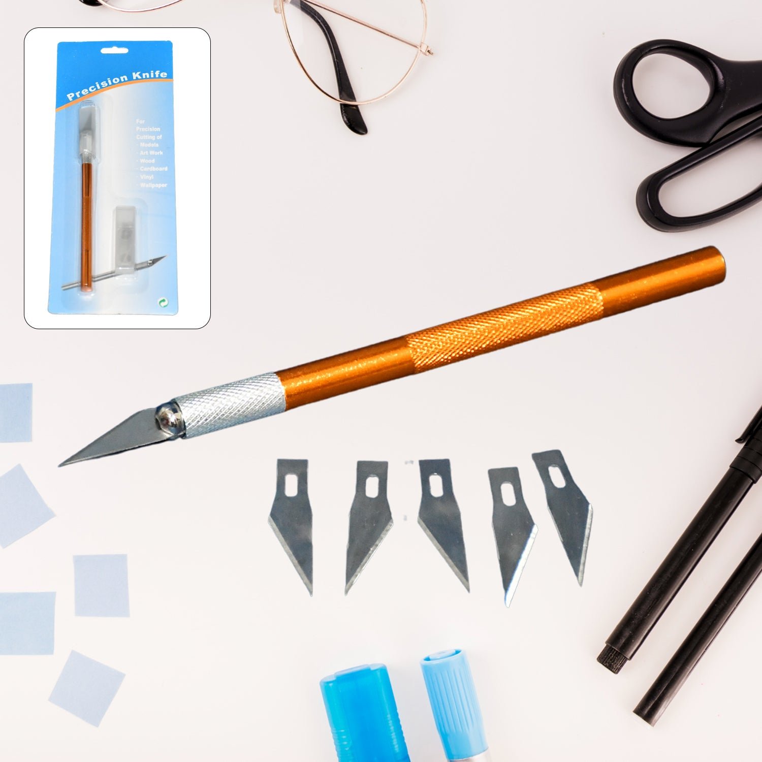 Precision Craft Knife – 5 SK5 Blades for DIY & Hobbies | CutNova