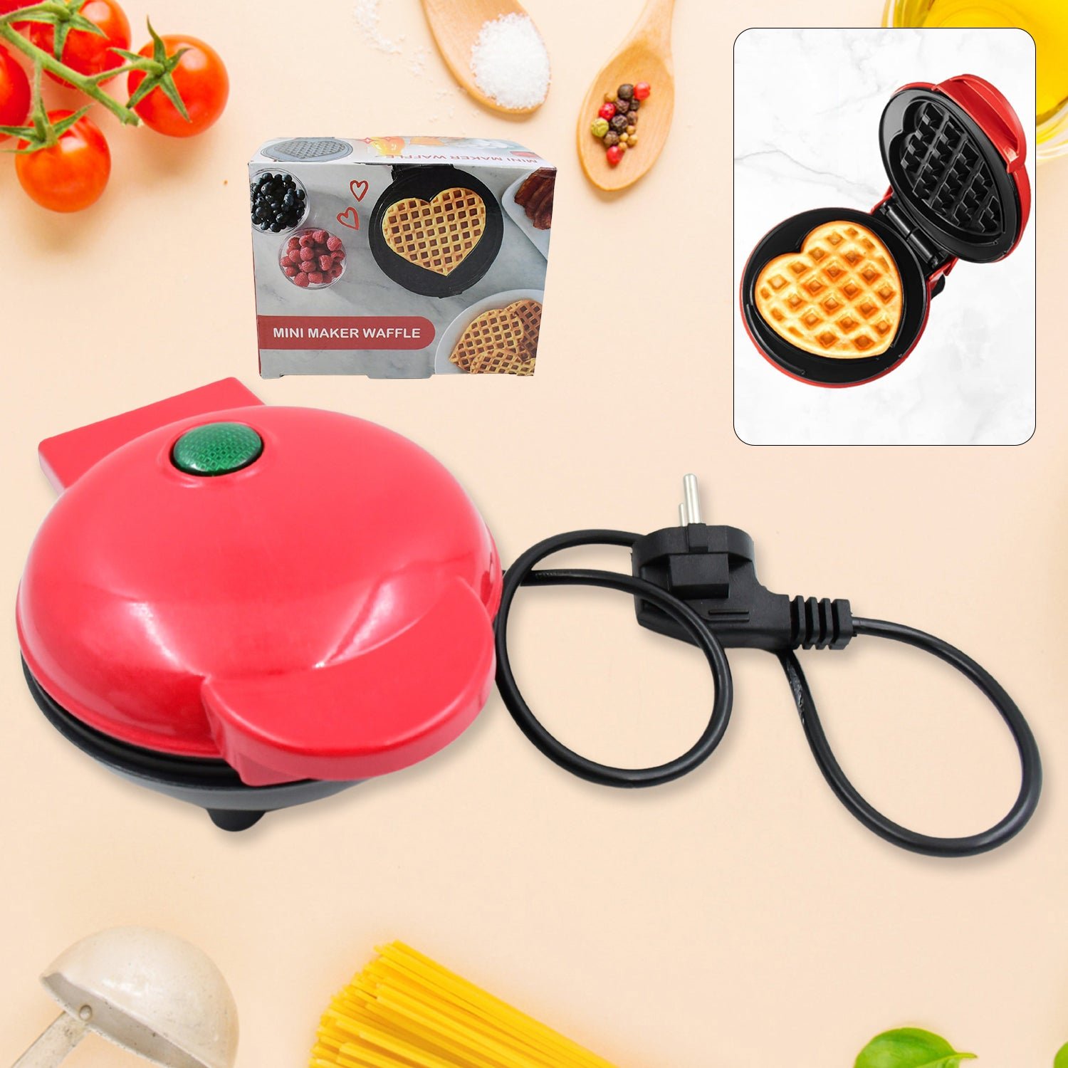 Mini Waffle Maker – Compact Non-Stick Quick Breakfast Iron