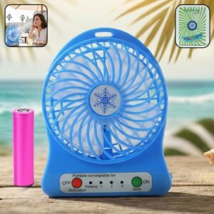Portable Mini Table Fan – Rechargeable with Detachable Battery
