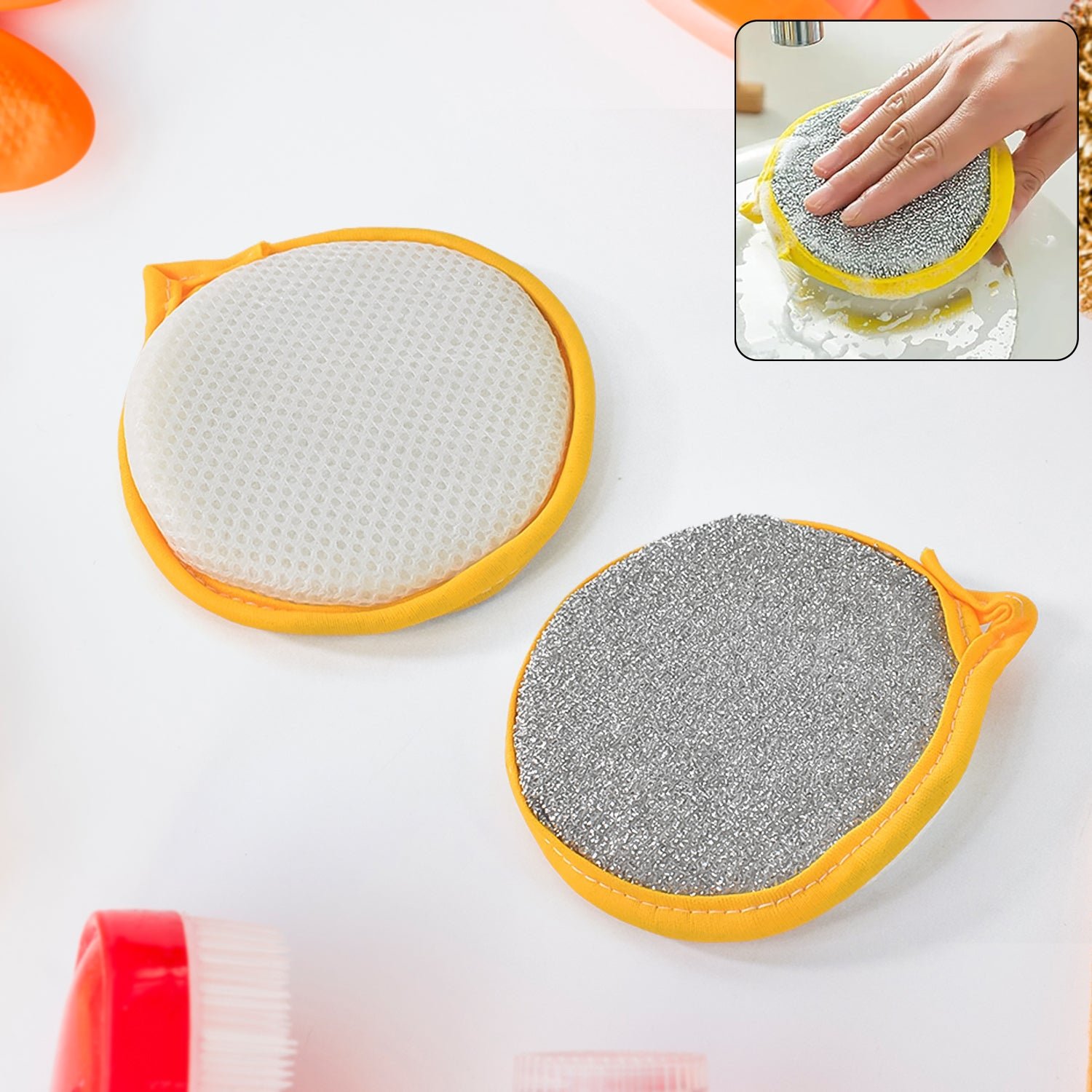 Dishwashing Sponge Brush – Double-Sided Durable Cleaner