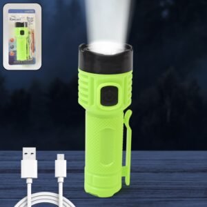 LED Flashlight Torch – USB Rechargeable with 4 Lighting Modes