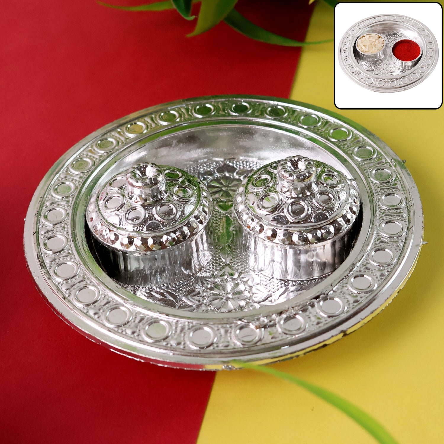 Kumkum Thali Holder – Small Round Puja Plate | Styleva