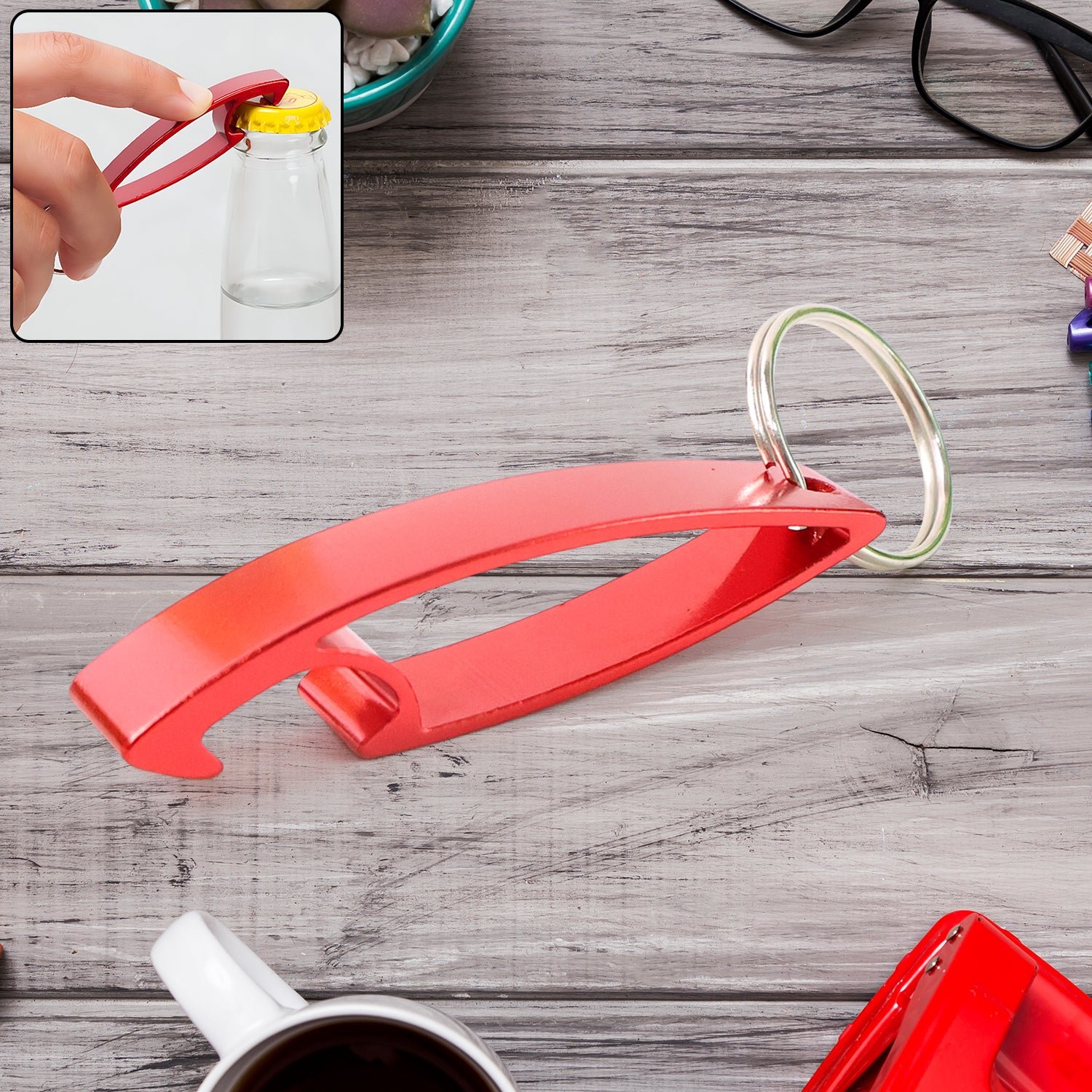 Metal Bottle Opener Keychain – Compact 2-in-1 Portable Tool
