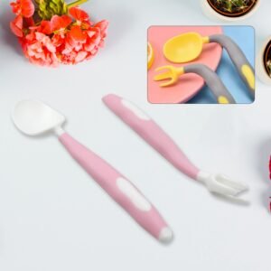 Kids Self-Feeding Utensils – Bendable Spoon & Fork Set | Quickslice