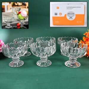 Glass Ice Cream Bowls – Set of 6 Clear Dessert Cups | Indo Glow