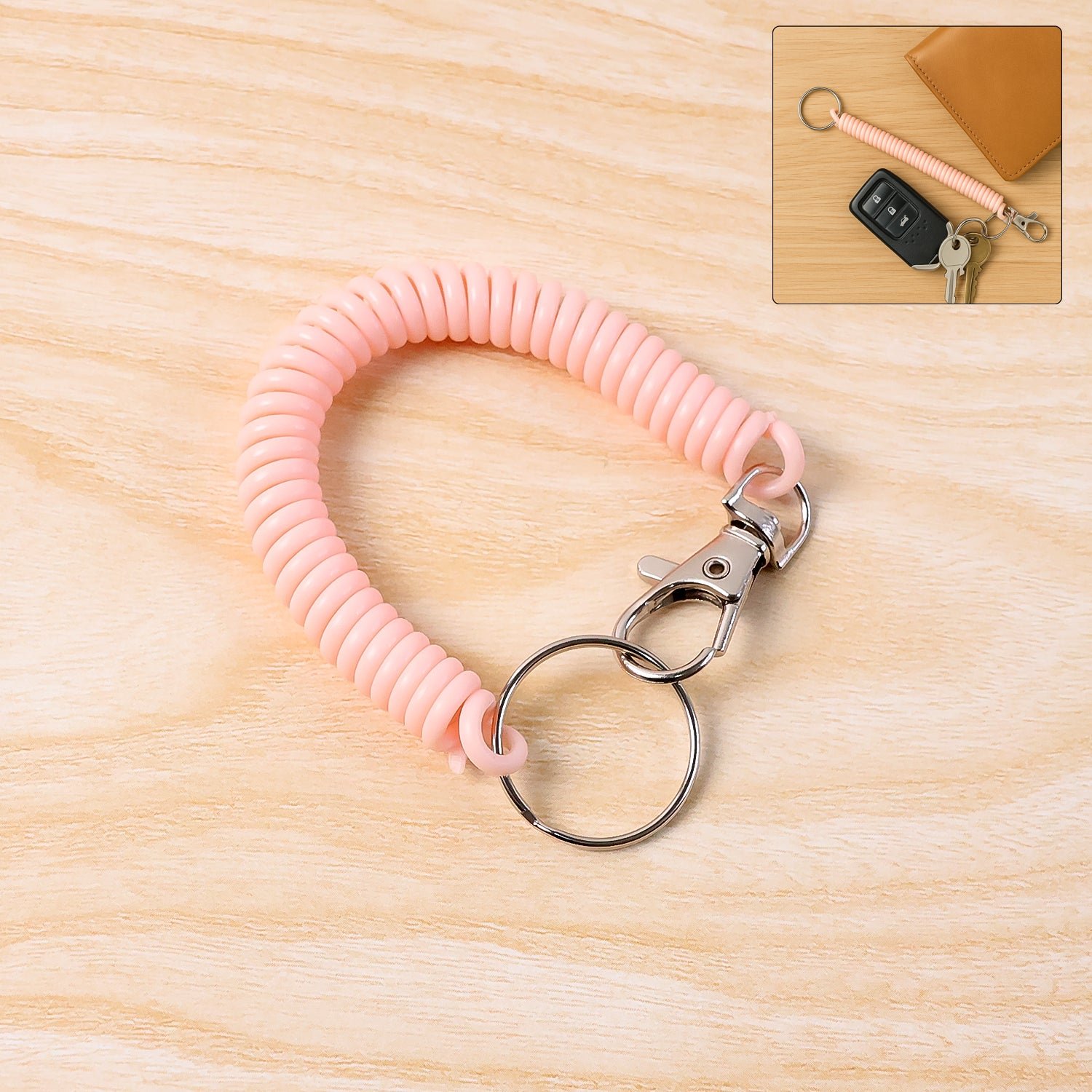 Spiral Coil Keychain Bracelet – Flexible & Durable Wrist Key Holder