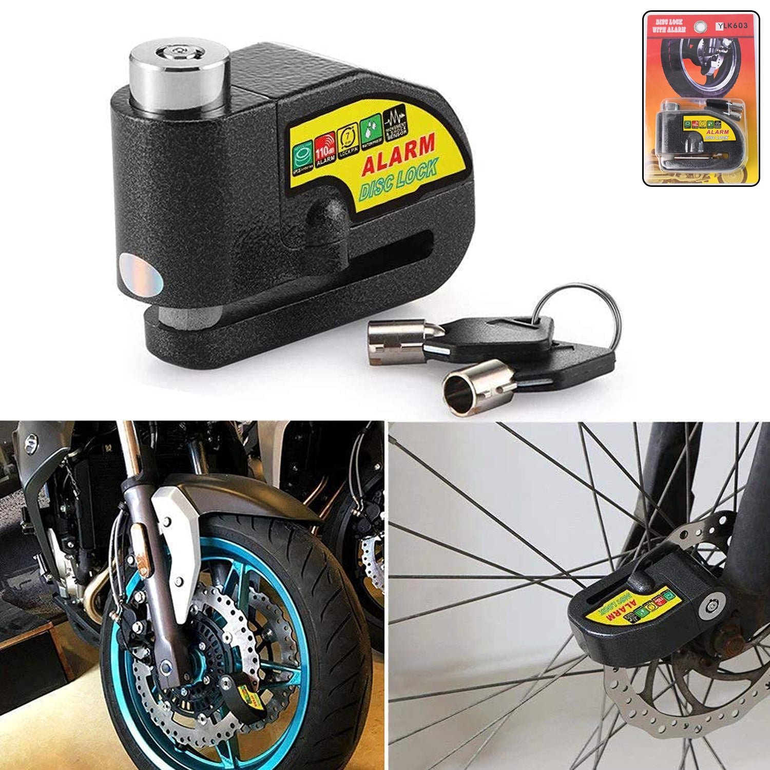 Alarm Disc Lock – Motorbike Anti-Theft with 110dB Siren
