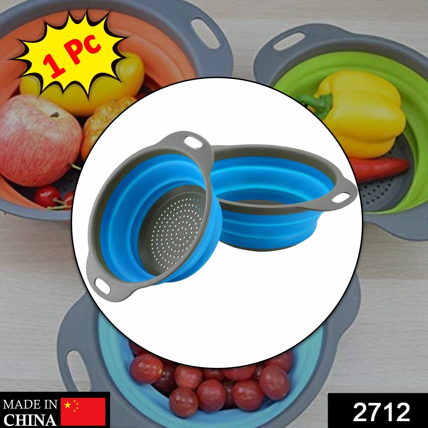 Foldable Silicone Strainer – Space-Saving Kitchen Tool | Vastate