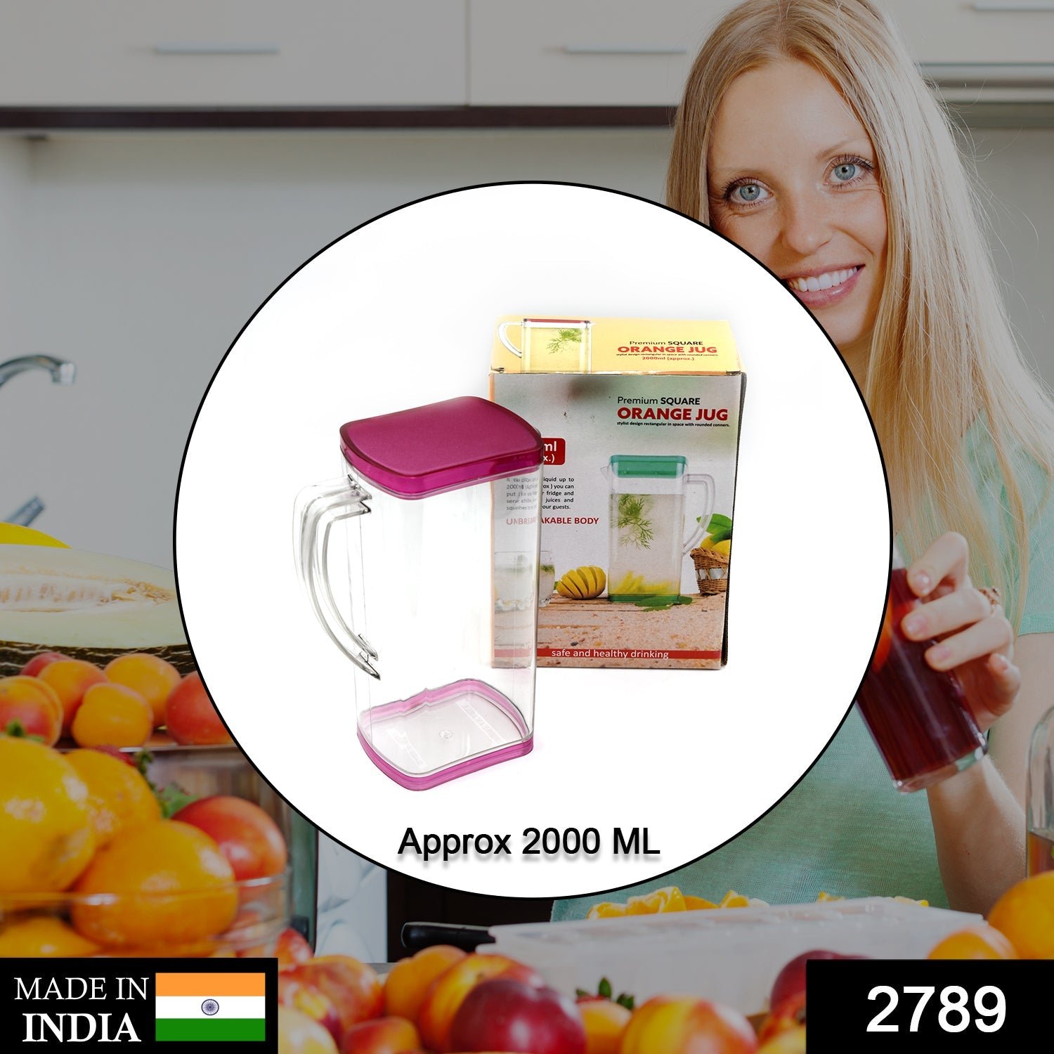2000ml Plastic Water Jug – Fridge Safe & Durable | Hydrozilla