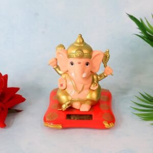 Lord Ganesh Idol with Solar-Powered Base – Medium Decorative Statue
