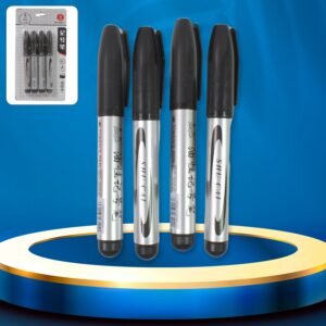 Black Marker Set – 4 Pcs for School & Office | ScribbleJoy