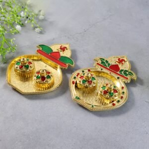 Kalash Shape Kumkum Box – Dual Containers for Pooja Convenience
