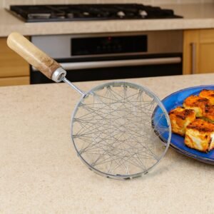 Stainless Steel Wire Skimmer – Heat-Resistant Wooden Handle