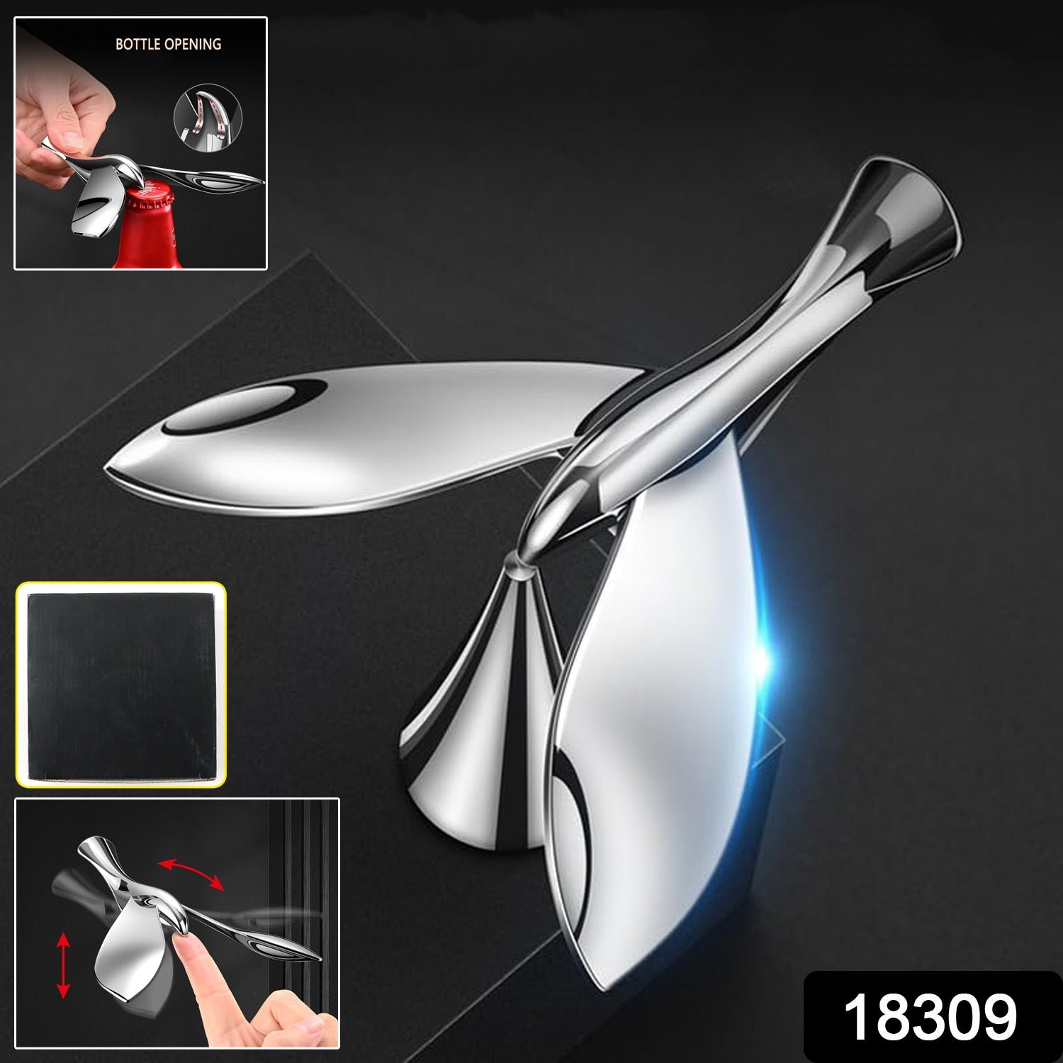 Rotating Bird Bottle Opener – Magnetic Cap Catcher for Easy Use