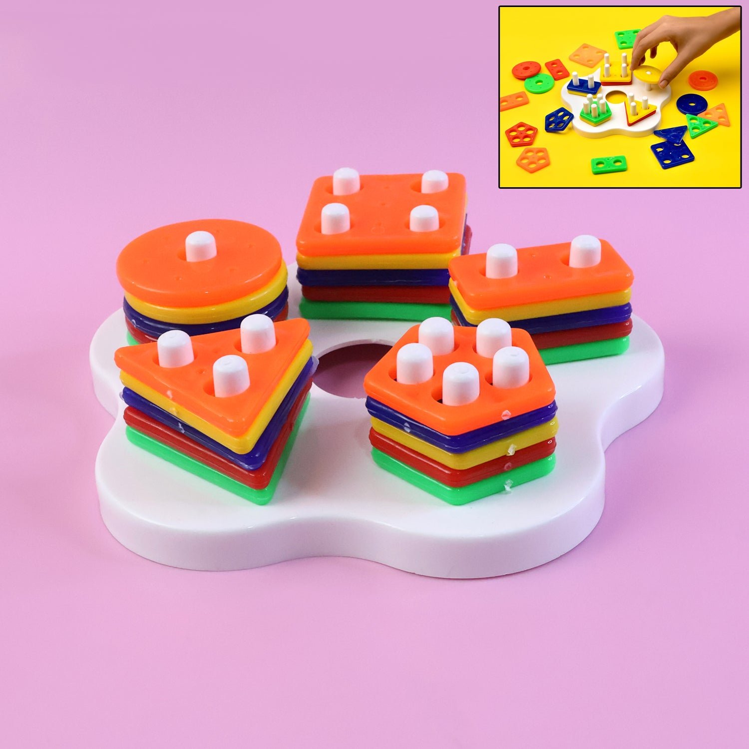 Geometric Stacking Sorter Toy – Toddler Shape Learning & Skills