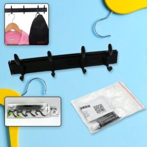 Wall Mount Coat Hanger – 4 Hooks, Damage-Free Eco Adhesive | GlimmerHome