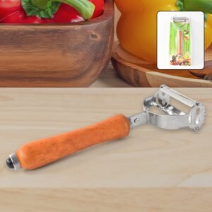 Vegetable Peeler with Wooden Handle – Sharp Steel Blade