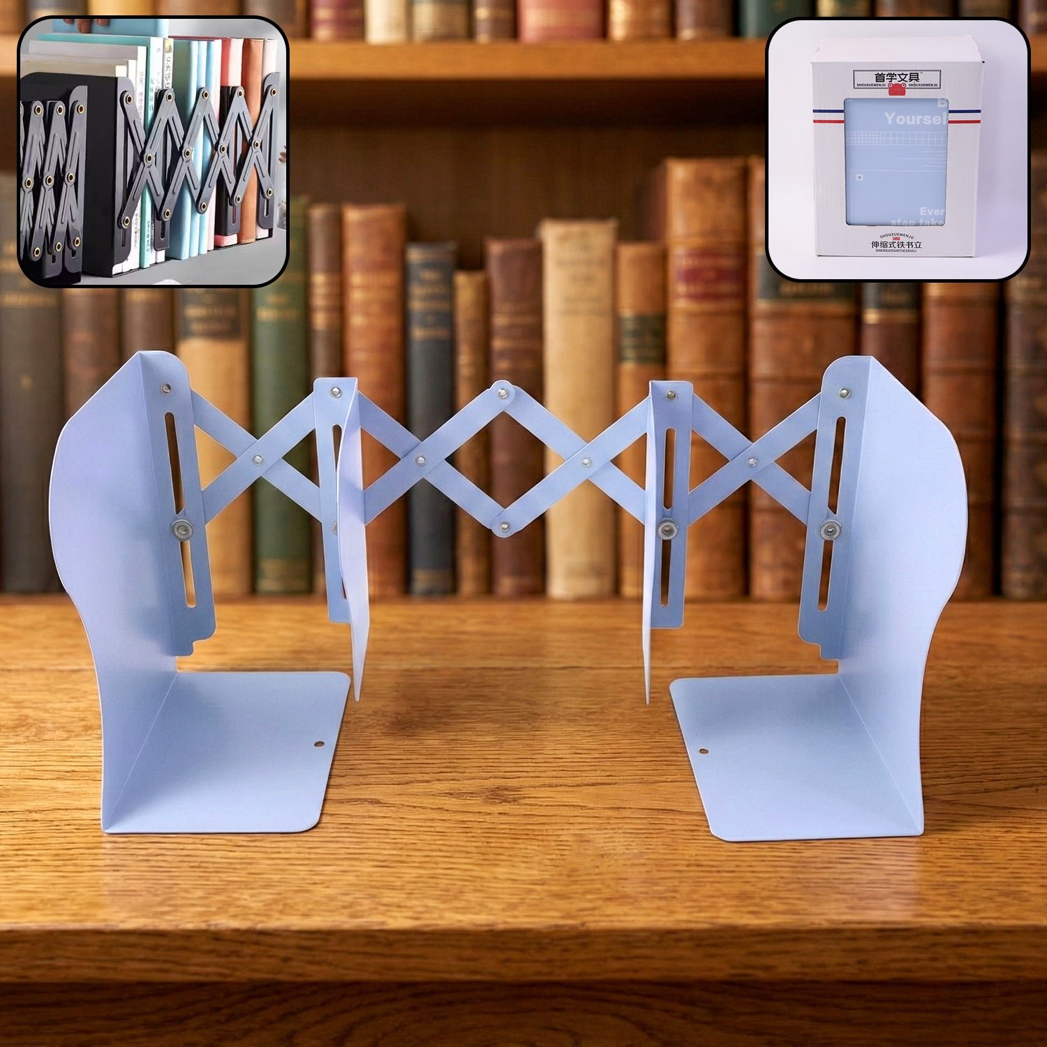 Adjustable Book Organizer Stand – Expandable, Space-Saving Design
