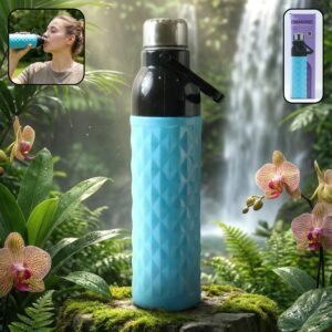 1100 ML Diamond Texture Sports Water Bottle – Leakproof Secure Cap