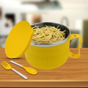 Maggie Bowl with Lid & Handle – Double-Layer Steel for Hot Meals | Jiaqi