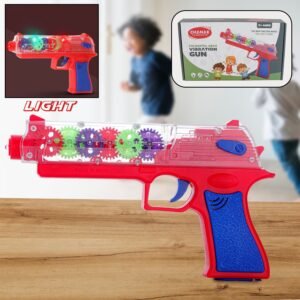 Transparent Gear Toy Gun – 3D Lights & Music for Kids | Aditi