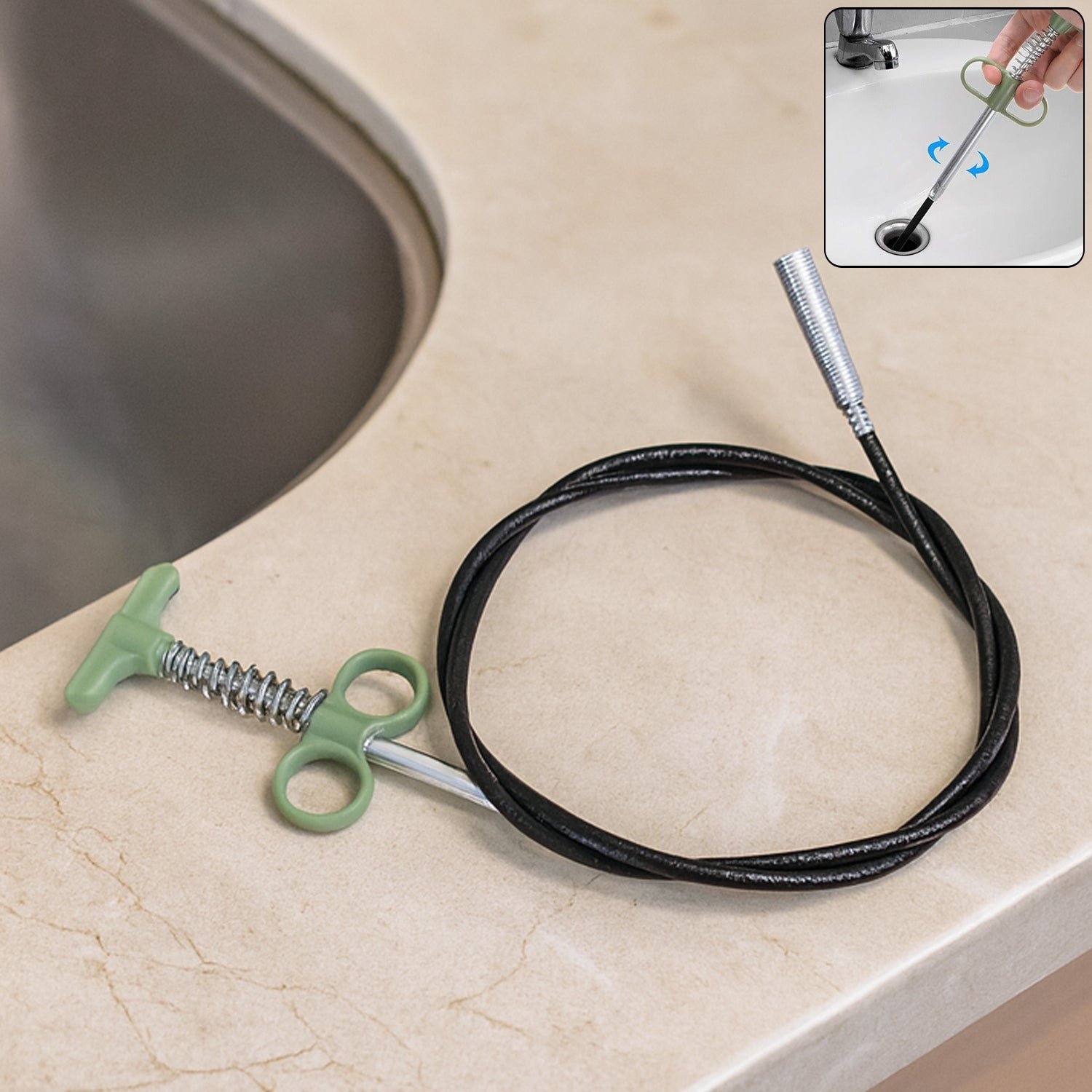 Spring Drain Cleaning Tool – Flexible 157 cm with Ergonomic Grip