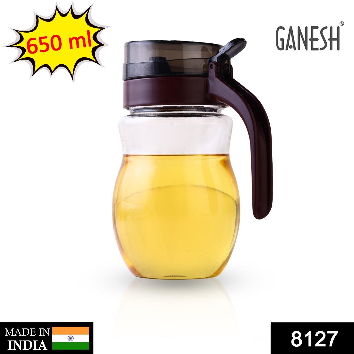 01_b41078b6-a844-492c-86fd-d570bb511d01 Plastic Oil Dispenser 650ml – Anti-Drip Small Nozzle | Ganesh