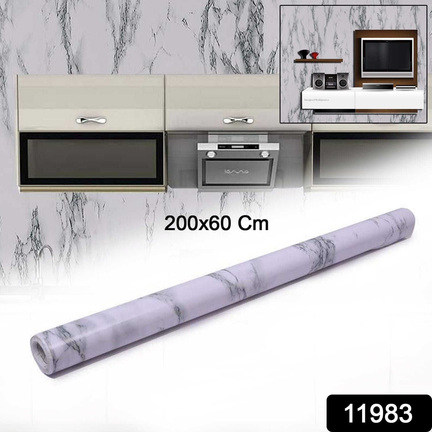 Marble Kitchen Wallpaper – Easy Peel & Stick Renovation 2m x 60cm
