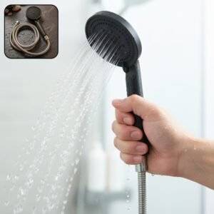 Handheld Shower Head, Flexible Stainless Steel Hose for Easy Use