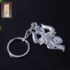 Trishul Damru Keychain – Durable Silver Metal Spiritual Accessory
