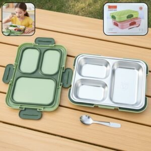 01_b9a3f5ea-6544-4415-8082-b17366092919 Fresca Stainless Steel 3 Compartment Lunch Box – Leakproof & Portable